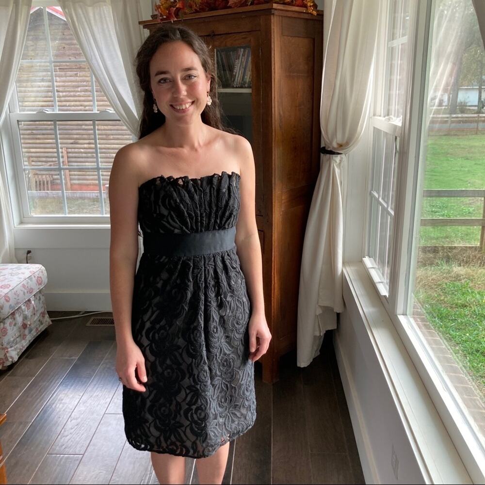 WH/BM Black Lace Cocktail Dress, Size 2